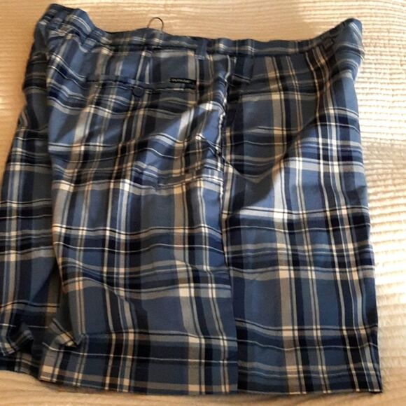 BURNSIDE COTTON  Cargo Blue Plaid Shorts 38‎ New/Tags - Picture 1 of 8